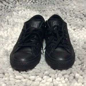 Black leather Converse